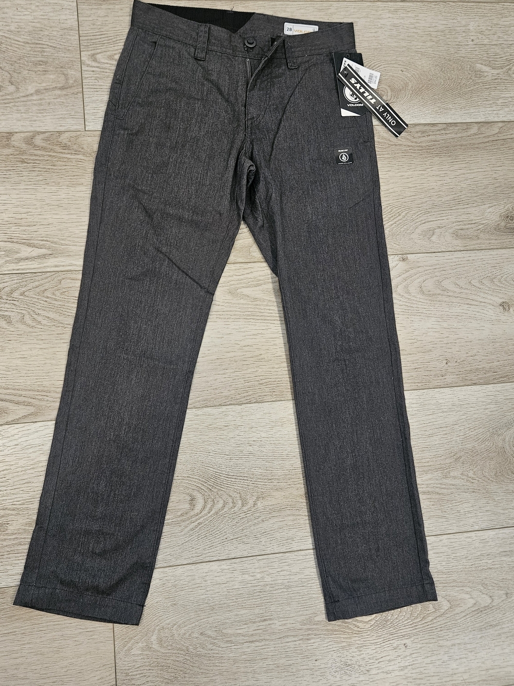 Volcom Men’s Dark Charcoal Straight Pants 28